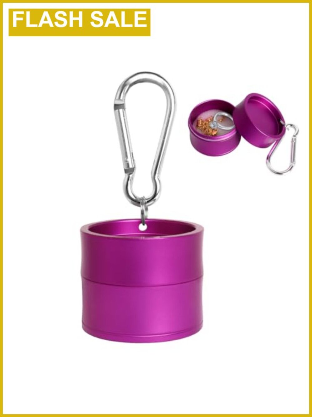 Mini Travel Ring Holder Keychain - Portable Jewelry Storage Case Aluminum Alloy